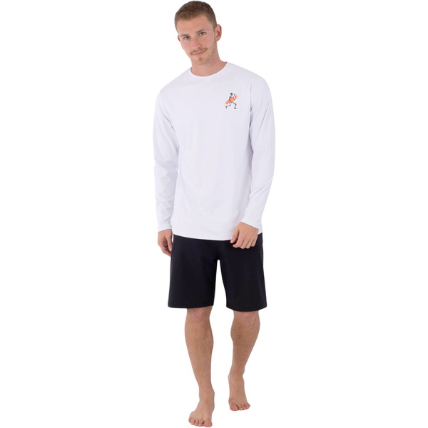 2026 Hurley Mens Regular Flamengue Long Sleeve Rash Vest MLEU00006 - White